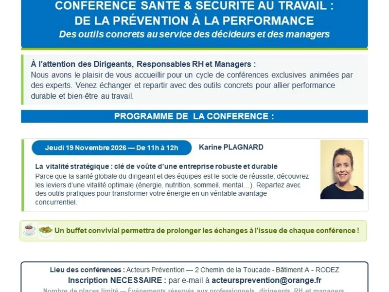Conférence interactive gratuite : la Vitalité stratégique, clé de voûte d'une entreprise robuste et durable par Karine Plagnard